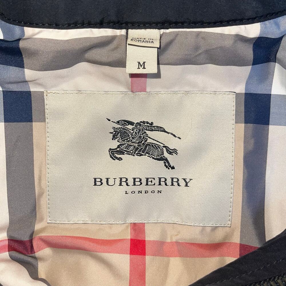 Burberry Men's Jacket Medium Black Zip Button Quilted Lining M Coat Quiet Luxury - Picture 12 of 16
